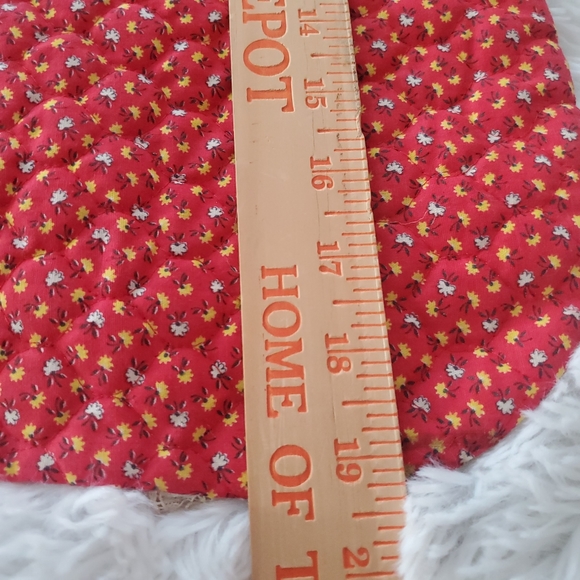 Handmade Quilted Stocking Vintage Floral Lace Red Green - Picture 5 of 6